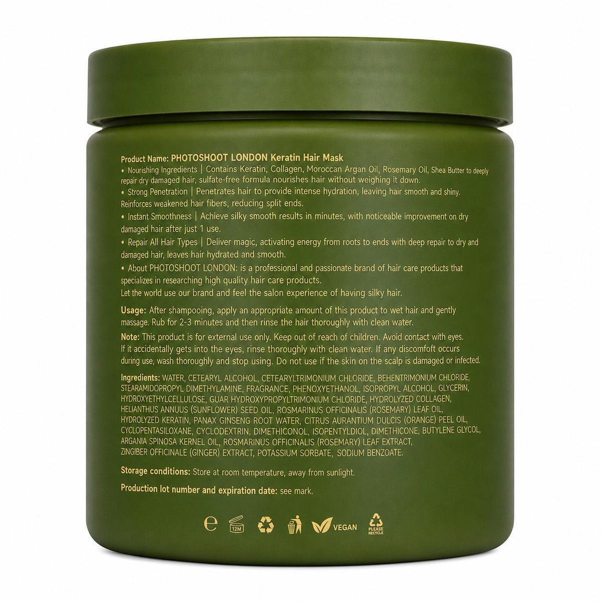 Photoshoot London Keratin + Collagen Hair Mask