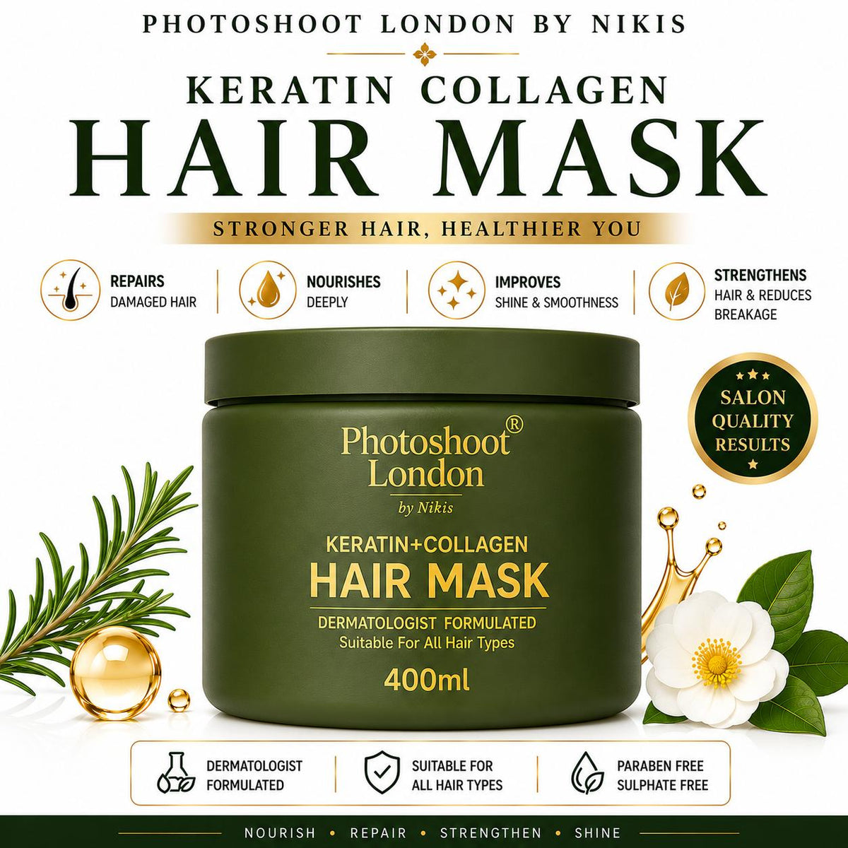 Photoshoot London Keratin + Collagen Hair Mask