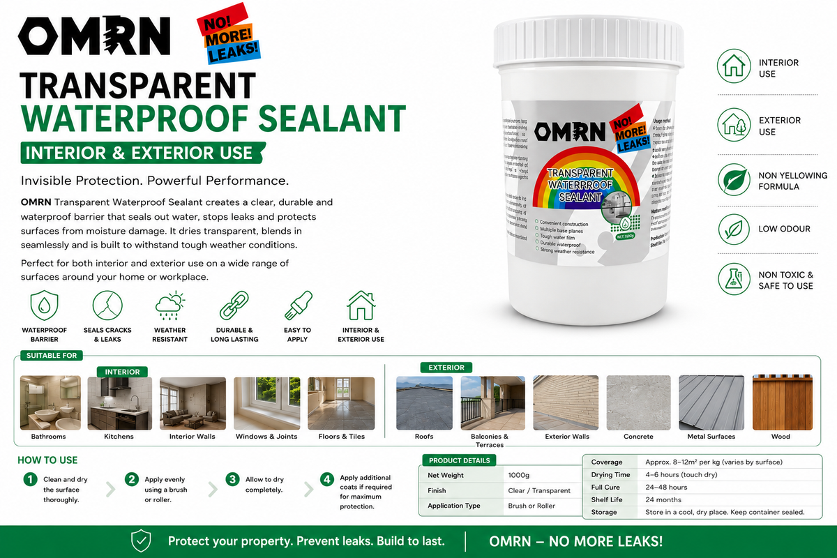 OMRN Transparent Waterproof Sealant - 1000g