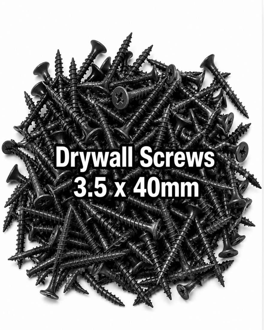 OMRN Drywall Black Screws 3.5 x 32mm - 3.5 x 40mm